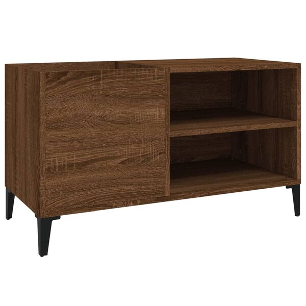 vidaXL Record Cabinet Brown Oak Engineered Wood Medium Cabinet