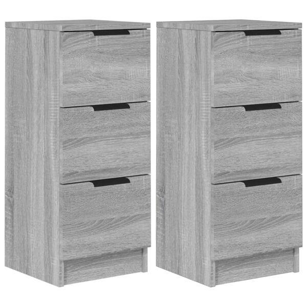 vidaXL Sideboard Set of 2 Grey Sonoma Engineered Wood Small Sideboard