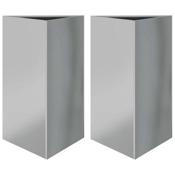 vidaXL Garden Planter Set of 2 Silver Galvanized steel Medium Durable