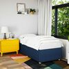 vidaXL Bed Frame Blue Polyester (100%) Twin Bed Frame Rectangular