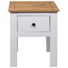 vidaXL Bedside Cabinet White, Natural Solid Pine Wood 18.1x15.7x22.4 in