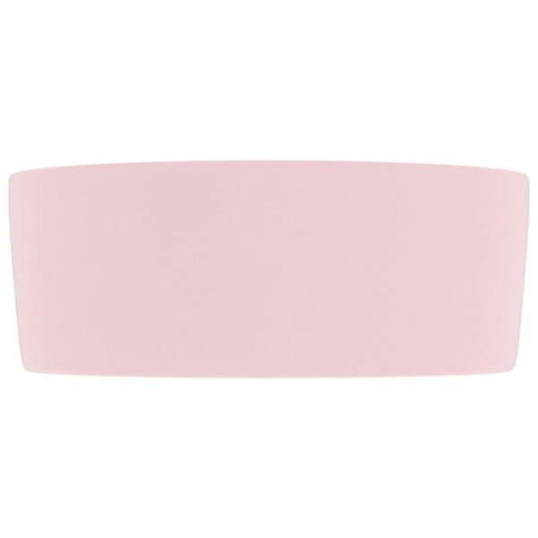 vidaXL Luxury Wash Basin Round Matt Pink 15.7x5.9" Ceramic