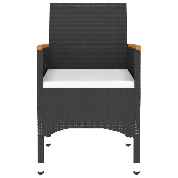 vidaXL Garden Dining Set Black Poly rattan Large UV-resistant materials