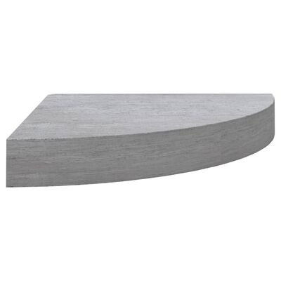 vidaXL Wall Corner Shelf Concrete Gray 13.7"x13.7"x1.4" MDF