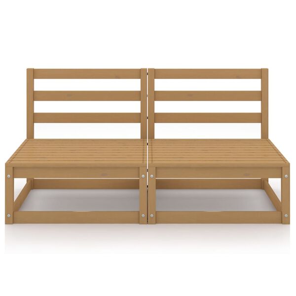 vidaXL Garden Sofa Honey brown Solid pinewood Medium Modular