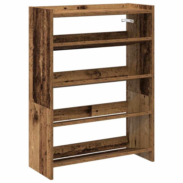 vidaXL Shoe Rack Old wood Engineered wood Slim Shoe Rack Rectangular
