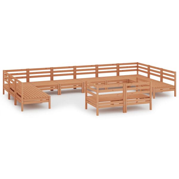 vidaXL Garden Lounge Set Honey brown Solid pine wood Large Modular