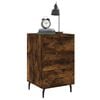 vidaXL Bedside Cabinet Smoked Oak 15.7x15.7x26.0" Engineered Wood