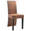 vidaXL Dining Chair Set of 4 Brown Faux suede leather and solid wood
