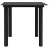 vidaXL Dining Set Black Poly rattan, powder-coated steel, tempered glass