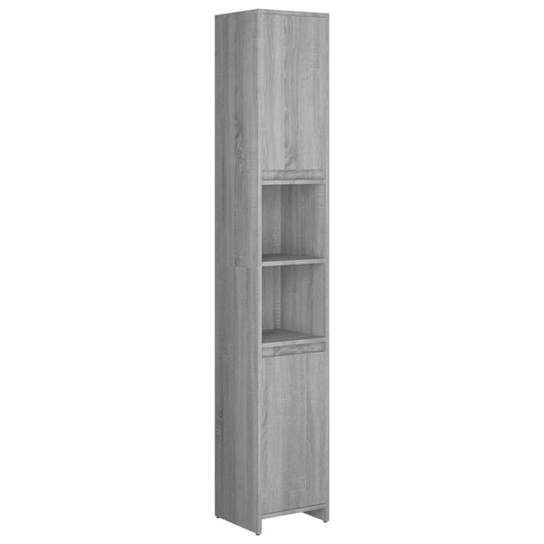 vidaXL Bathroom Cabinet Grey sonoma Engineered wood Tall