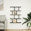 vidaXL Wall Cube Shelf 12 Compartments Black Engineered Wood