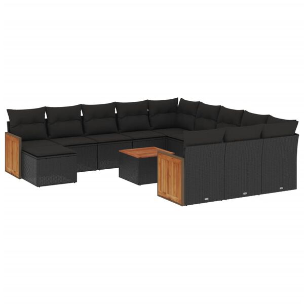 vidaXL Garden Sofa Set Black