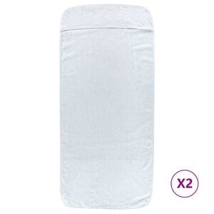 vidaXL Beach Towel Set of 2 White 84% Cotton, 16% Polyester