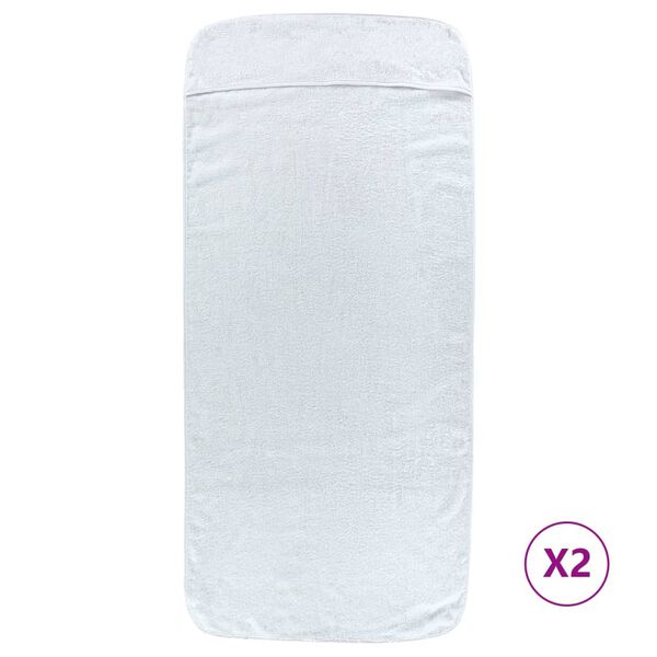 vidaXL Beach Towel Set of 2 White 84% Cotton, 16% Polyester