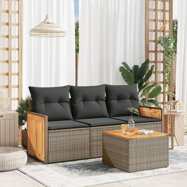vidaXL Garden Sofa Set Grey