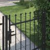 vidaXL Fence Gate Single Door with Spike Top Steel 39.4"x39.4" Black