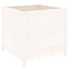 vidaXL Garden Planter White Solid pine wood Large Decorative Inlays