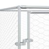 vidaXL Outdoor Dog Kennel Silver Galvanized Steel Large Durable