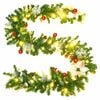 vidaXL Christmas Garland Green, Silver, Red PVC 8.9 ft Christmas Garland