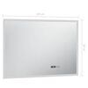 vidaXL Bathroom Mirror Silver Glass, Aluminum 39.4 x 23.6 in