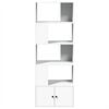 vidaXL Bookcase White Engineered Wood 27.6 x 14.2 x 74.4 in Bookcase