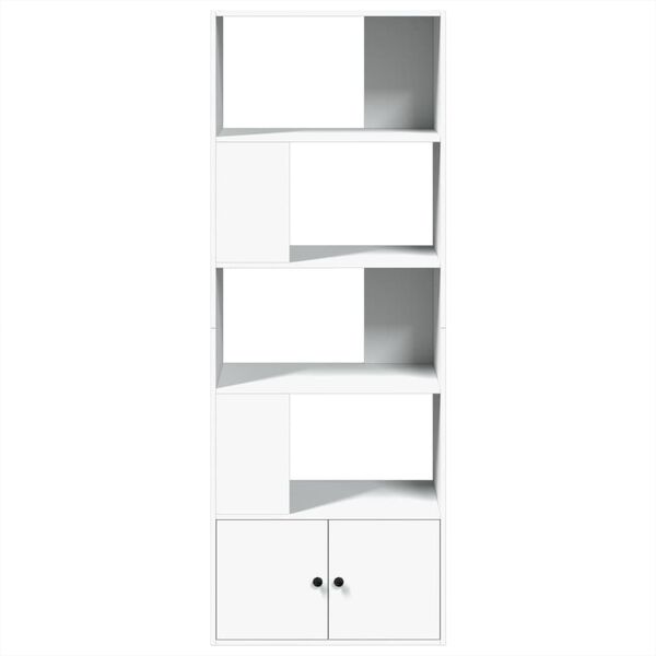 vidaXL Bookcase White Engineered Wood 27.6 x 14.2 x 74.4 in Bookcase