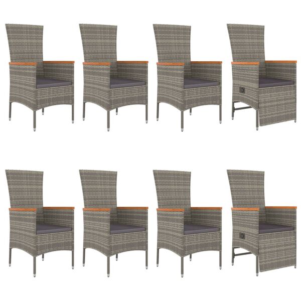 vidaXL Garden Dining Set Grey