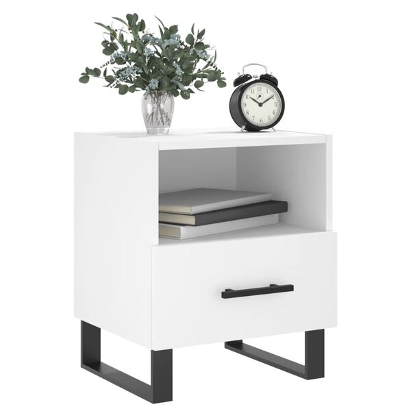 vidaXL Bedside Cabinet Set of 2 White Engineered wood Small