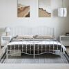vidaXL Bed Frame White Powder-Coated Steel Double Bed Frame