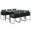vidaXL Garden Dining Set Black PE Rattan Medium Seats Many