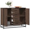 vidaXL Sideboard Brown Oak Engineered Wood, Metal 36.2 x 13.8 x 29.9 in