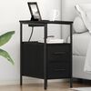 vidaXL Bedside Cabinet 2 pcs Black Oak 11.81 x 18.90 x 24.02 in
