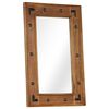 vidaXL Mirror Brown Solid Acacia wood Medium Decorative Inlays Mirror