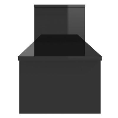 vidaXL TV Stand High Gloss Black 70.9"x11.8"x16.9" Engineered Wood