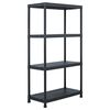 vidaXL Storage Shelf Racks 5 pcs Black 23.6"x11.8"x54.3" Plastic