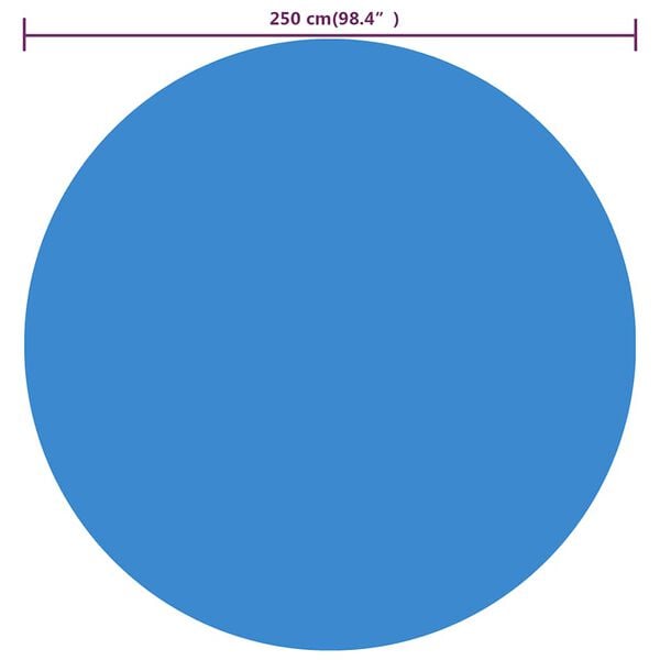 vidaXL Pool Cover Blue Thick PE film with air chambers 98.4 in diameter