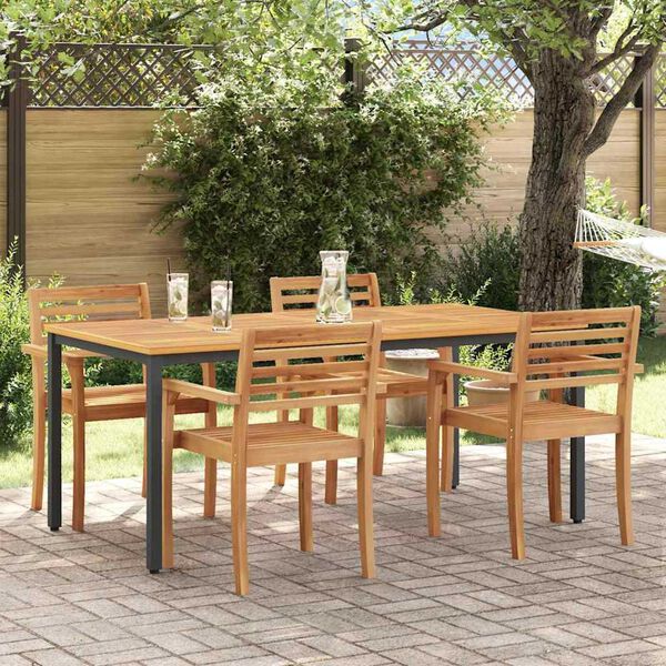 vidaXL Outdoor Tables natural and black 70.9" x 35.4" x 29.5