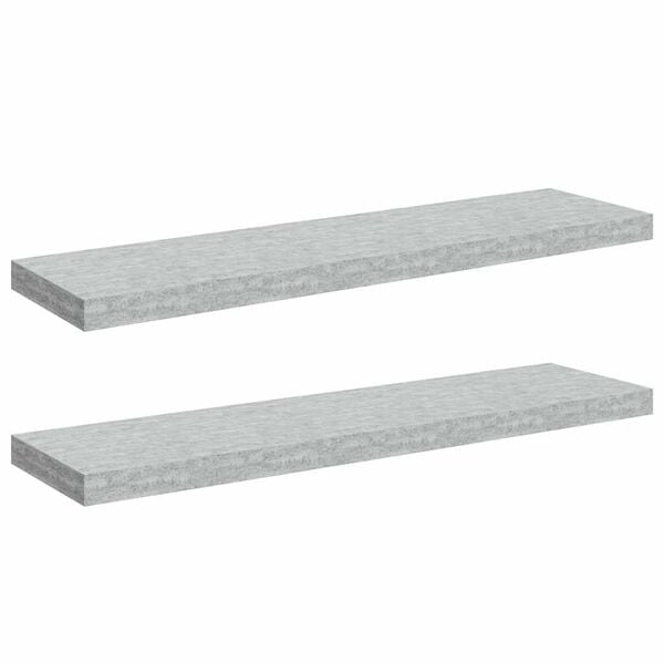 vidaXL Wall Shelf Set of 2 Concrete grey Honeycomb MDF, metal 35.4 in