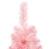 vidaXL Slim Artificial Half Christmas Tree Pink PVC, Steel Slim