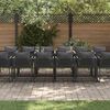 vidaXL Garden Dining Set 17 pcs Black Steel