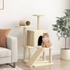 vidaXL Cat Tree Cream Engineered wood, Plush, Sisal 43.5 in Durable