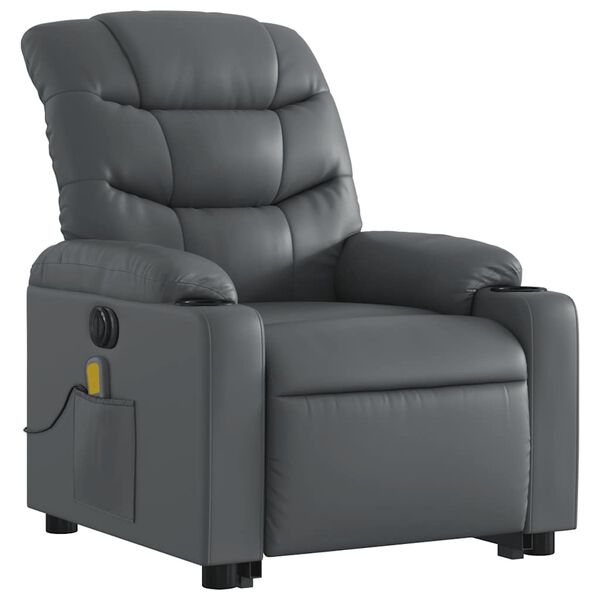 vidaXL Electric Stand Up Massage Recliner Chair Gray