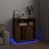 vidaXL LED Sideboard Old Wood 27.95 x 13.58 x 29.53 in Engineered Wood