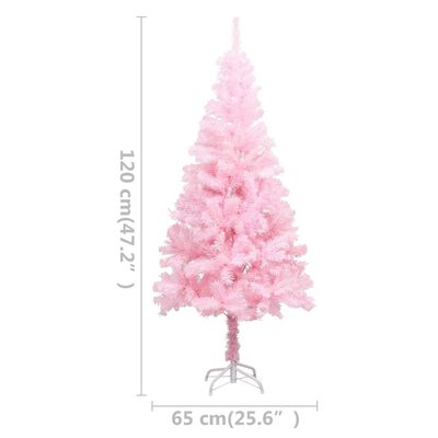 vidaXL Artificial Christmas Tree with LEDs&Ball Set Pink 47.2" PVC (329177+330095)