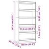 vidaXL Book Cabinet White Solid Pine Wood Medium Book Cabinet