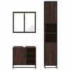 vidaXL Bathroom Furniture Set Brown Oak Engineered Wood, Metal, Glass Tall