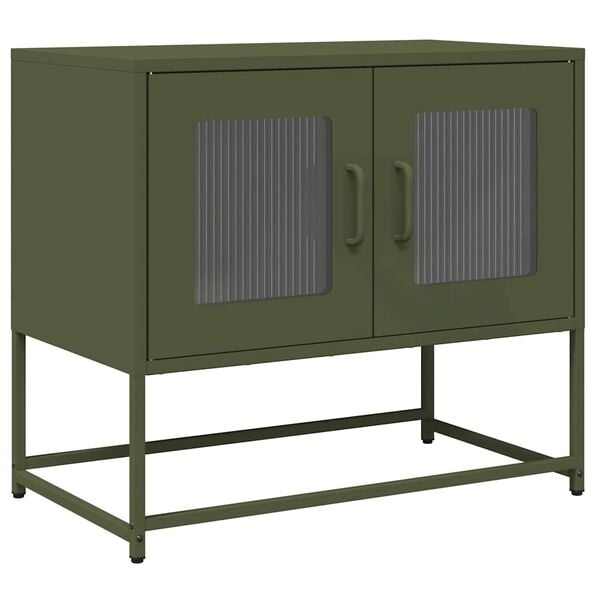 vidaXL TV Cabinet Olive green Cold-rolled steel Small TV Cabinet