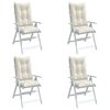 vidaXL Highback Chair Cushion Set of 4 Melange Cream 100% Polyester
