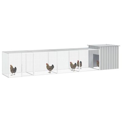vidaXL Chicken Cage Gray 196.9"x35.8"x39.4" Galvanized Steel